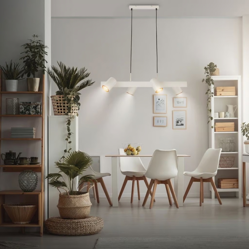 Briloner 4058044 - Pendelleuchte an Kabel ERA 4xGU10/10W/230V cremefarben