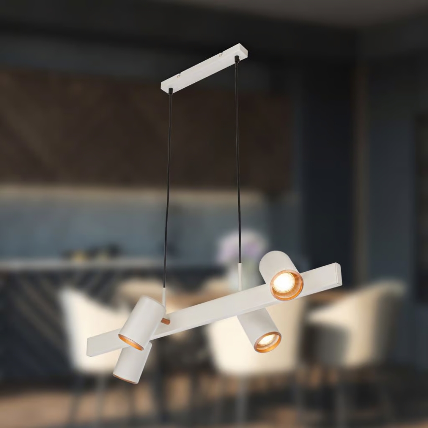 Briloner 4058044 - Pendelleuchte an Kabel ERA 4xGU10/10W/230V cremefarben