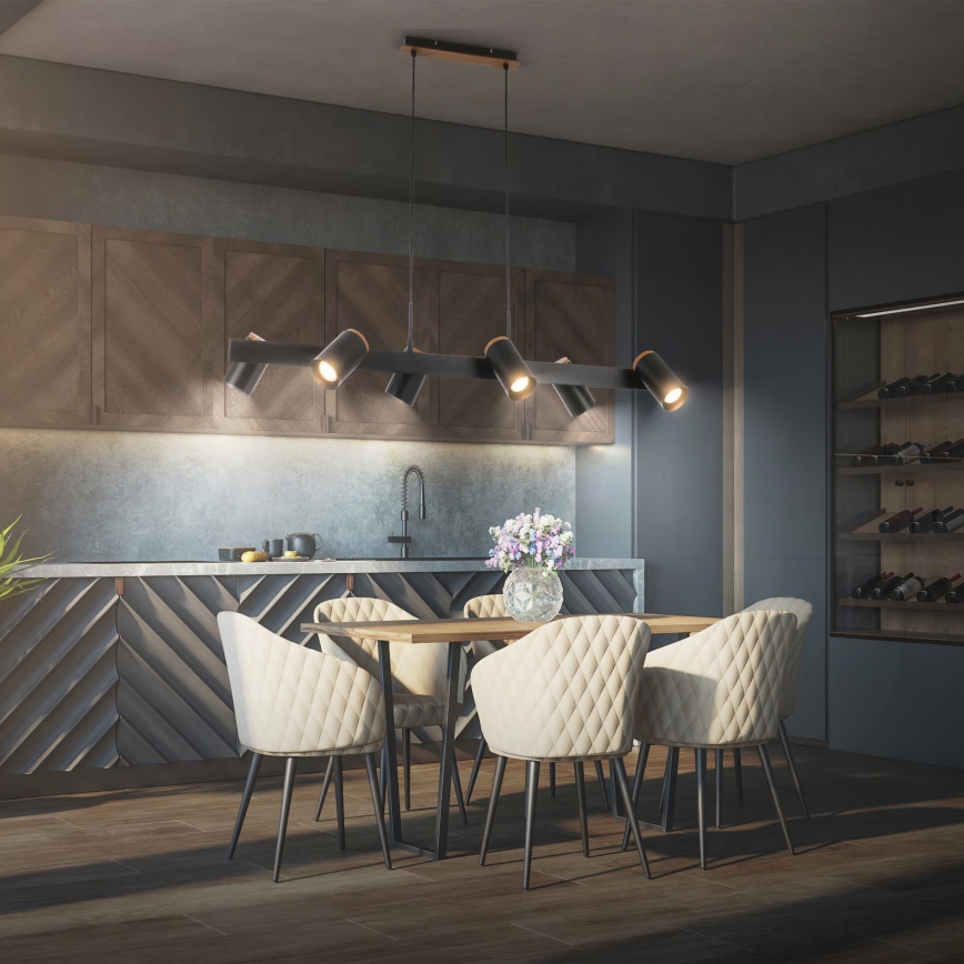 Briloner 4059065 - Hängeleuchte ERA an Kabel 6xGU10/10W/230V schwarz