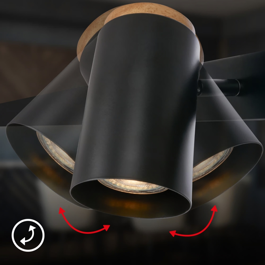 Briloner 4059065 - Hängeleuchte ERA an Kabel 6xGU10/10W/230V schwarz