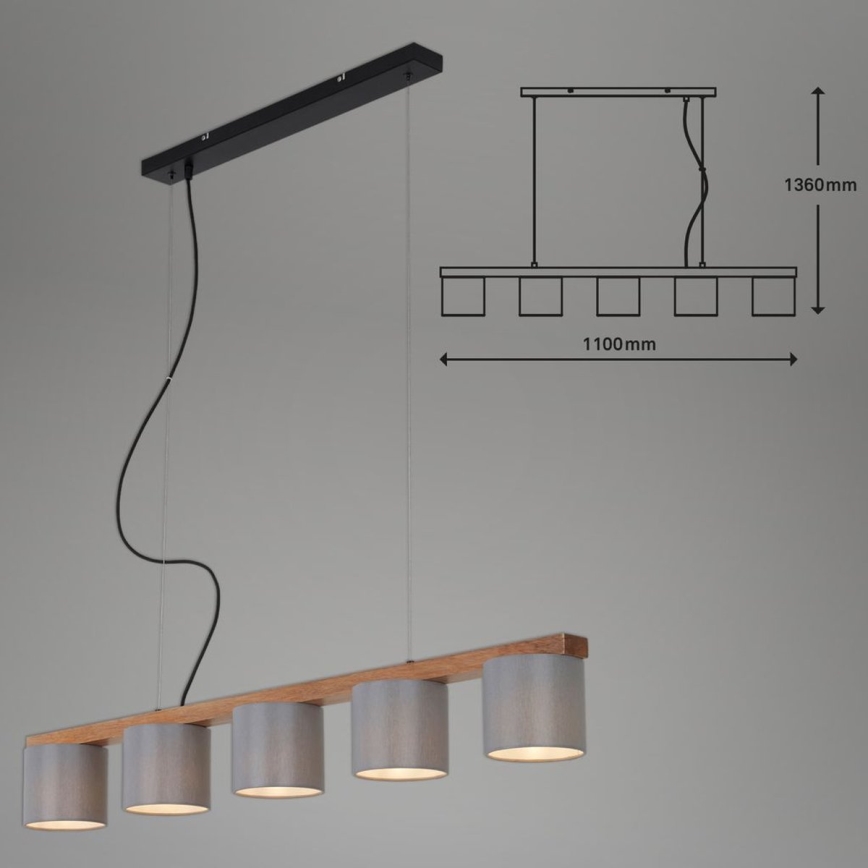 Briloner 4075-054 - Hängeleuchte RHON mit Kabelaufhängung 5xE14/25W/230V