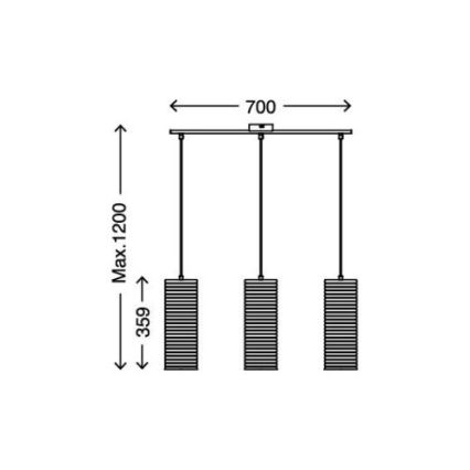 Briloner 4313-038 - Hängeleuchte 3xE27/60W/230V