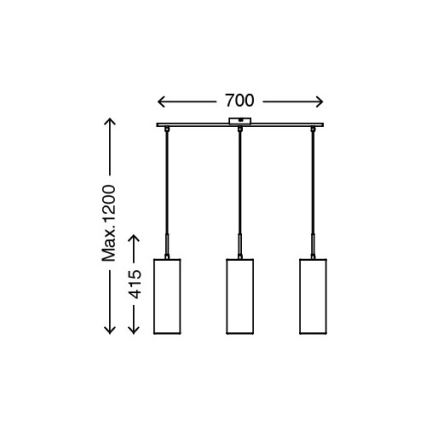 Briloner 4712-034 - Hängeleuchte 3xE27/25W/230V