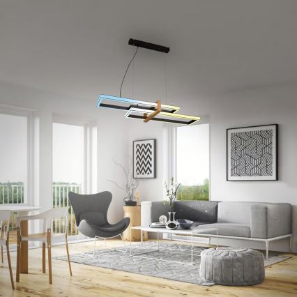 Briloner 4768015 - dimmbare LED-Pendelleuchte an Stahlseil LED/44W/230V 2700-6500K 100 cm + Fernbedienung