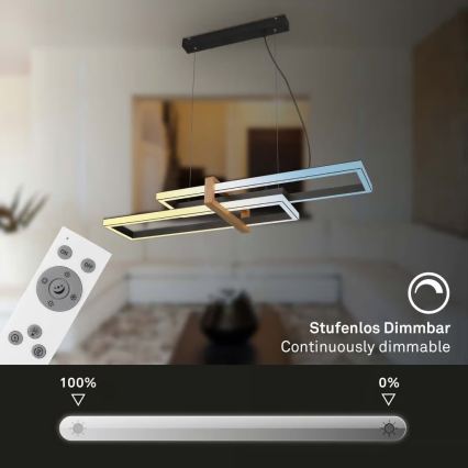 Briloner 4768015 - LED-dimmbare Pendelleuchte mit Seilabhängung LED/44W/230V 2700-6500K + Fernbedienung