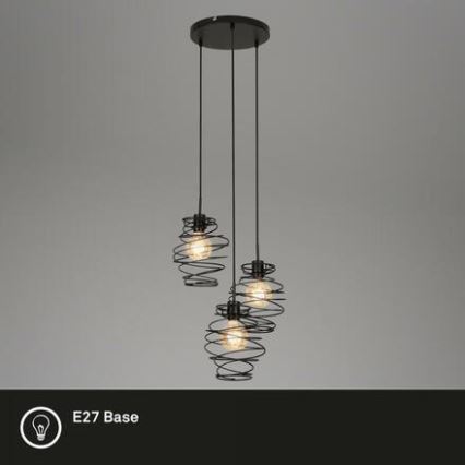 Briloner 4870-035 - Pendelleuchte an Kabel 3xE27/60W/230V