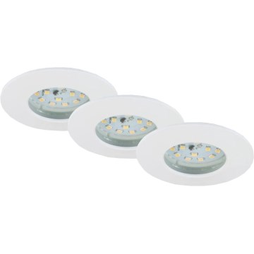 Briloner 6994-036 - 3er-Set LED-Einbauleuchten für Badezimmer, LED/5W/230V, IP44