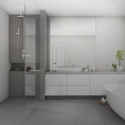 Briloner 7039034 - 3er-Set LED-Einbauleuchten für Badezimmer, 5W, 230V, IP44, mattchrom