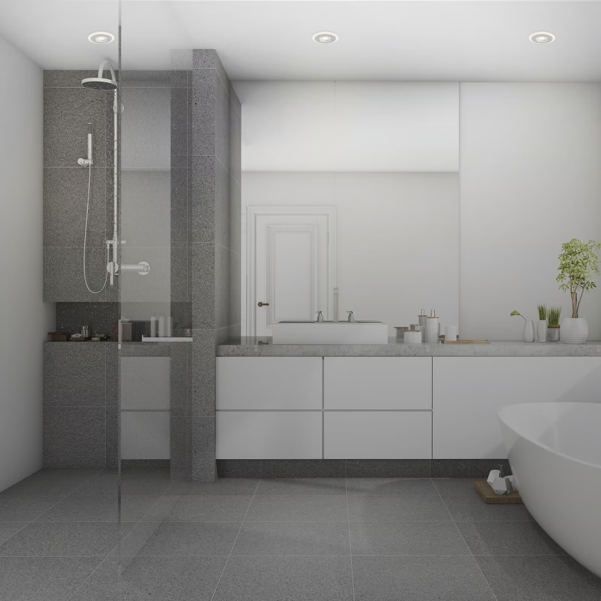 Briloner 7039034 - 3er-Set LED-Einbauleuchten für Badezimmer, 5W, 230V, IP44, mattchrom