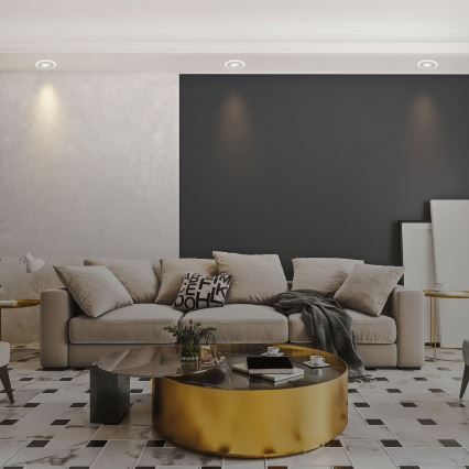 Briloner 7039034 - 3er-Set LED-Einbauleuchten für Badezimmer, 5W, 230V, IP44, mattchrom