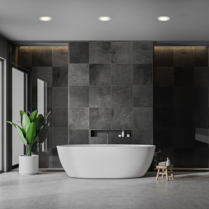 Briloner 7049014 - LED-dimmbare Badezimmer-Einbauleuchte LED/6W/230V 3000K IP44 mattchrom