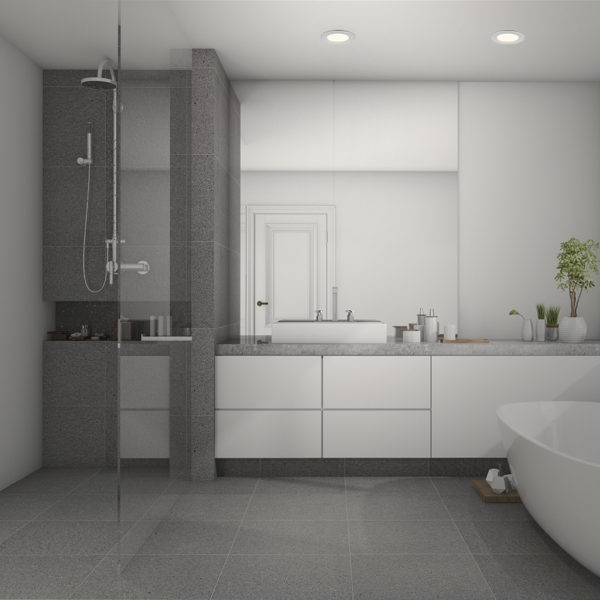 Briloner 7049014 - LED-dimmbare Badezimmer-Einbauleuchte LED/6W/230V 3000K IP44 mattchrom