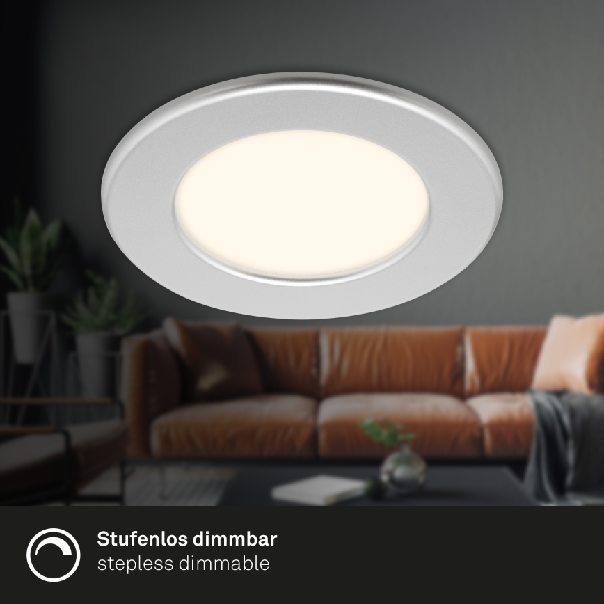 Briloner 7049014 - LED-dimmbare Badezimmer-Einbauleuchte LED/6W/230V 3000K IP44 mattchrom
