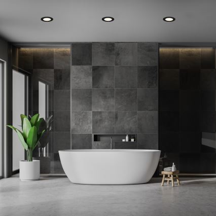 Briloner 7049015 - dimmbare LED-Badezimmer-Einbauleuchte LED/6W/230V 3000K IP44 schwarz