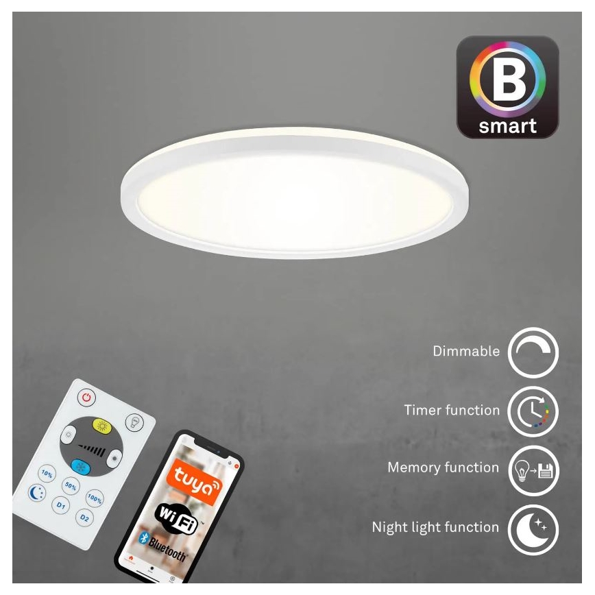 Briloner 7058-016 - Dimmbares LED-Licht SLIM LED/18W/230V 2700-6500K Wi-Fi Tuya + Fernbedienung