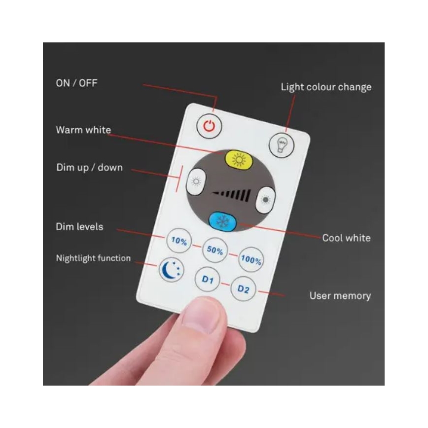 Briloner 7058-016 - Dimmbares LED-Licht SLIM LED/18W/230V 2700-6500K Wi-Fi Tuya + Fernbedienung
