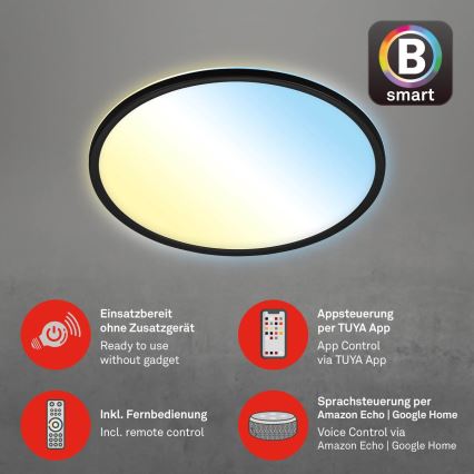 Briloner 7059-015 - Dimmbare LED-Deckenleuchte SLIM LED/22W/230V 2700-6500K Wi-Fi Tuya + Fernbedienung