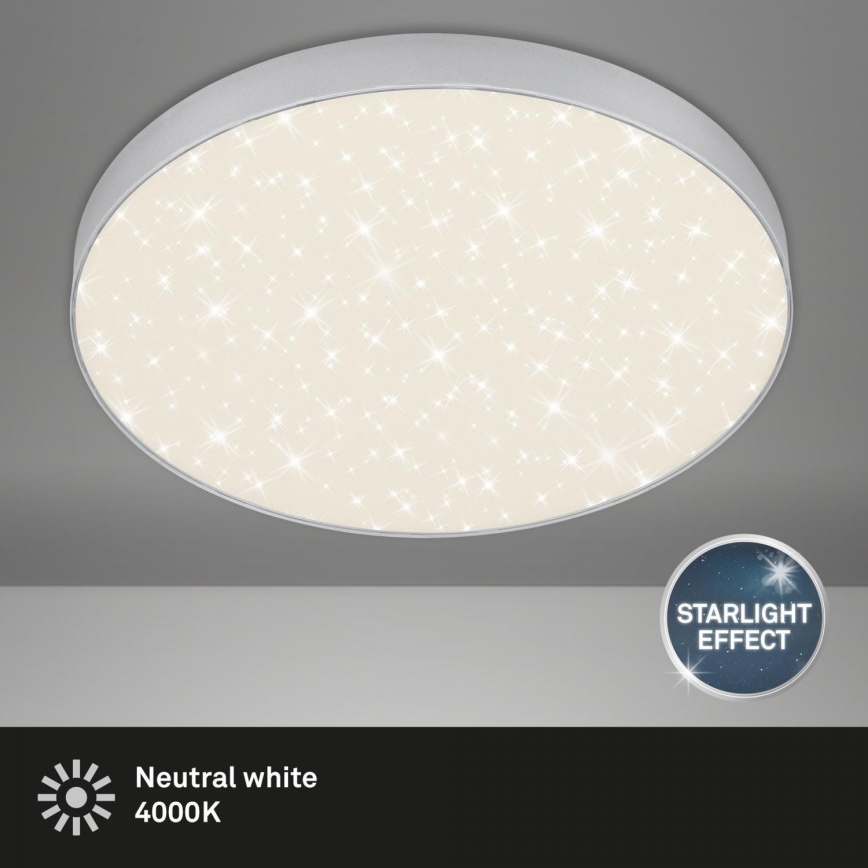 Briloner 7075-414 - LED-Deckenleuchte STAR SKY LED/24,5W/230V 4000K d 38 cm silbern