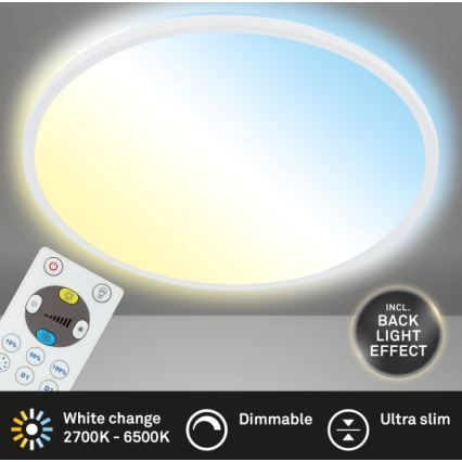 Briloner 7079-016 - LED dimmbare Deckenleuchte SLIM LED/18W/230V 2700-6500K + Fernbedienung