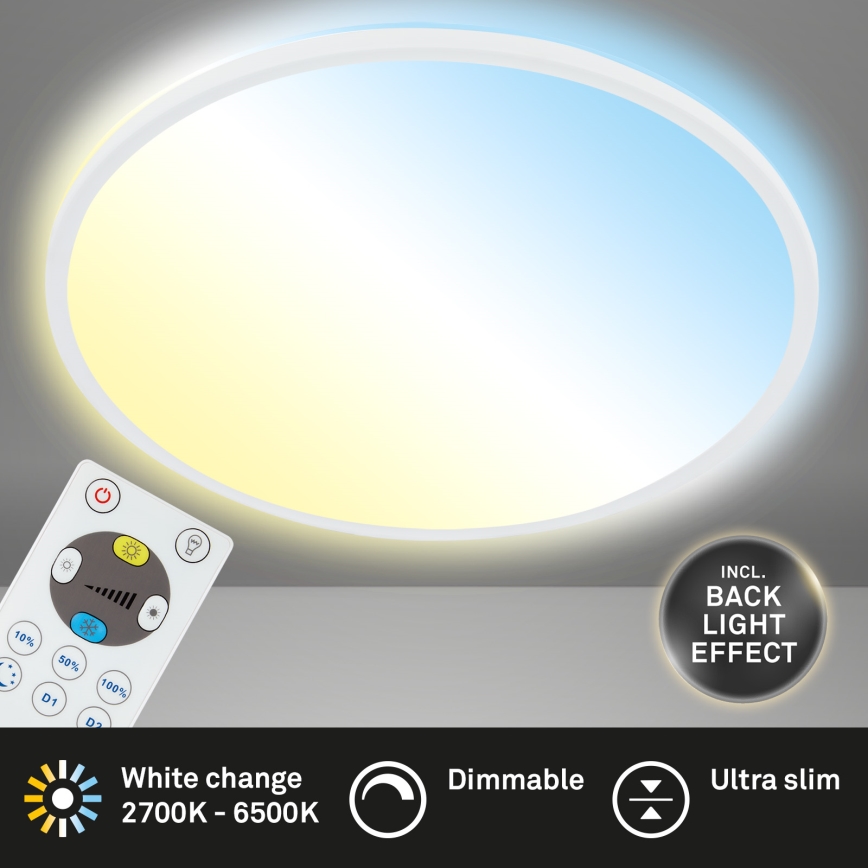 Briloner 7080-016 - Dimmbare LED-Deckenleuchte SLIM LED/22W/230V 2700-6500K + Fernbedienung