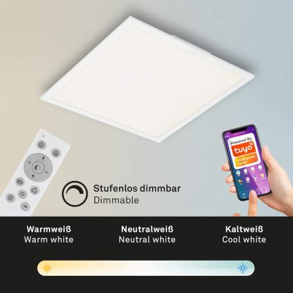 Briloner 7087-016 - Dimmbare LED-RGBW-Leuchte SMART LED/24W/230V 3000-6500K Wi-Fi Tuya + Fernbedienung