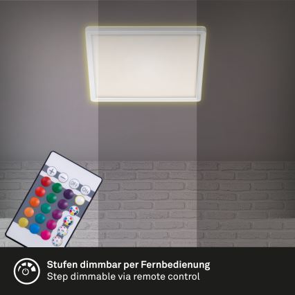 Briloner 7090-416 - LED RGBW dimmbare Deckenleuchte SLIM LED/15W/230V + Fernbedienung