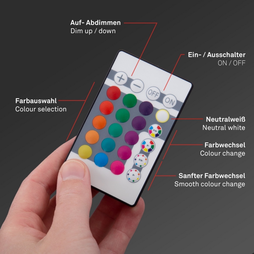 Briloner 7090-416 - LED RGBW dimmbare Deckenleuchte SLIM LED/15W/230V + Fernbedienung