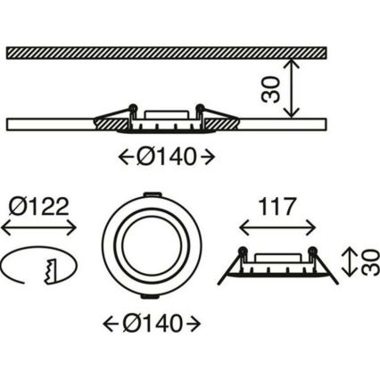 Briloner 7116-412 - LED-Einbauleuchte für Badezimmer FLAT IN LED/9W/230V IP23