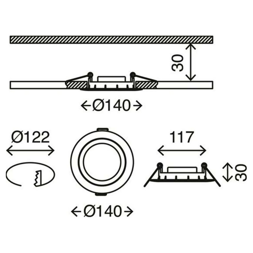 Briloner 7116-412 - LED-Einbauleuchte für Badezimmer FLAT IN LED/9W/230V IP23