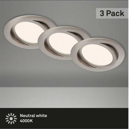 Briloner 7116-432 - SET 3x LED-Einbauleuchte für Badezimmer FLAT IN LED/9W/230V IP23