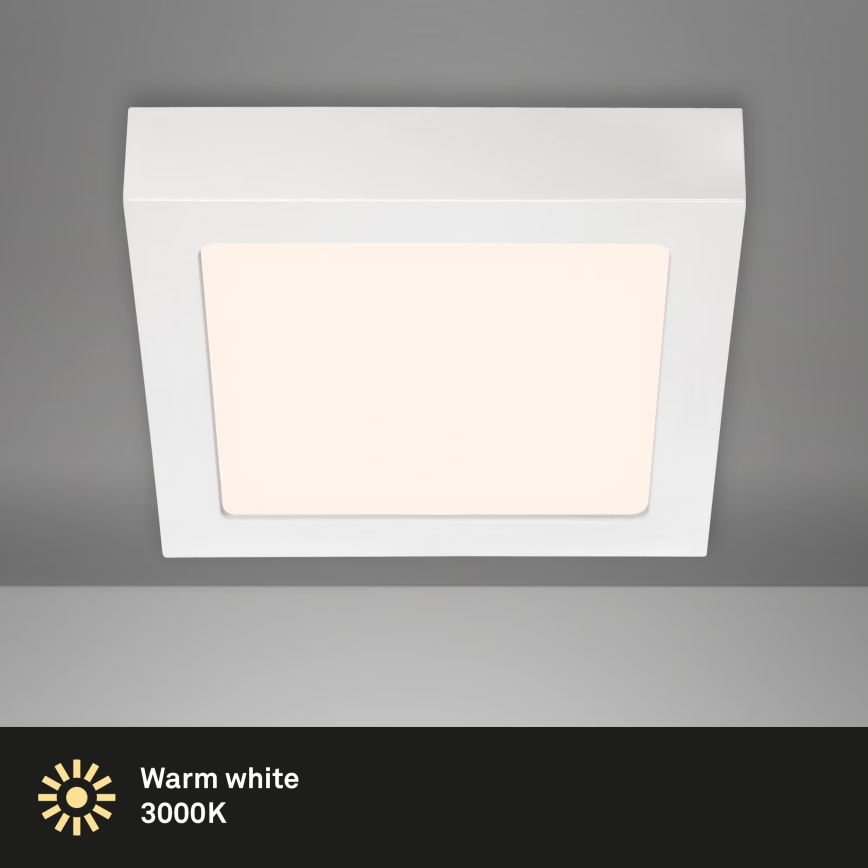 Briloner 7123-016 - LED-Deckenleuchte FIRE, 12 W, 230 V, 3000 K, 17 x 17 cm, weiß
