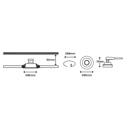 Briloner 7148-032-SET 3xLED Dimmbare Badezimmerleuchte 1xGU10/5W/230V IP23