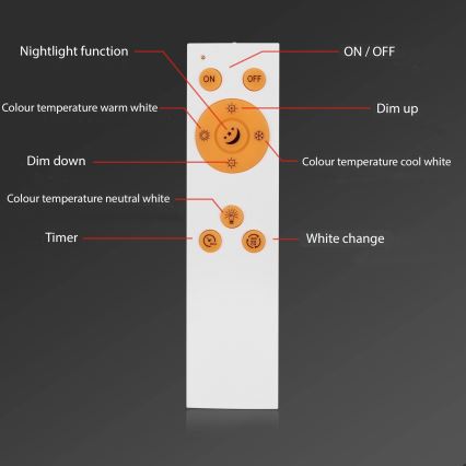 Briloner 7194-016 - LED Dimmbare Deckenleuchte SIMPLE LED/18W/230V 3000-6500K + Fernbedienung