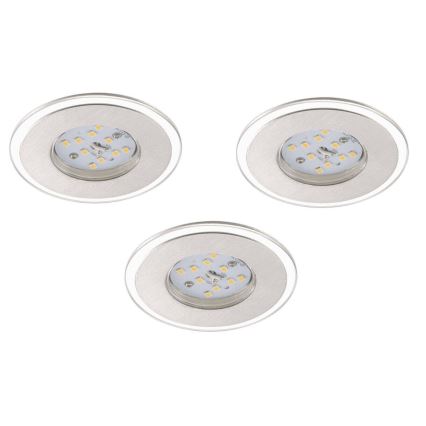 Briloner 7197-039 - SET 3x Dimmbare LED-Einbauleuchte für Badezimmer LED/4,5W/230V IP44