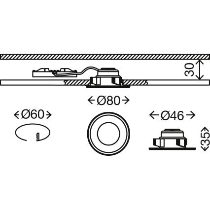 Briloner 7197-039 - SET 3x Dimmbare LED-Einbauleuchte für Badezimmer LED/4,5W/230V IP44