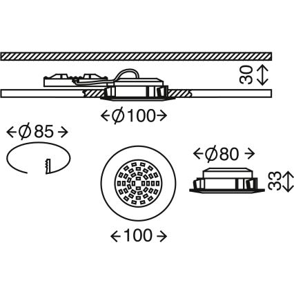 Briloner 7206-018 -LED-Badezimmer-Einbauleuchte ATTACH LED/10,5W/230V IP44