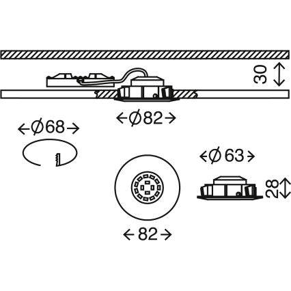 Briloner 7209-019 - LED-Badezimmer-Einbauleuchte ATTACH LED/5W/230V IP23