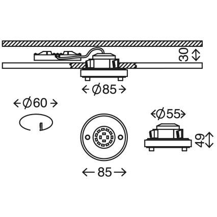 Briloner 7214-012 - LED-Badezimmer-Einbauleuchte ATTACH LED/5W/230V IP44