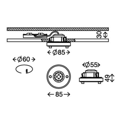 Briloner 7214-019 - LED-Badezimmer-Einbauleuchte ATTACH LED/5W/230V IP44 3000K rund