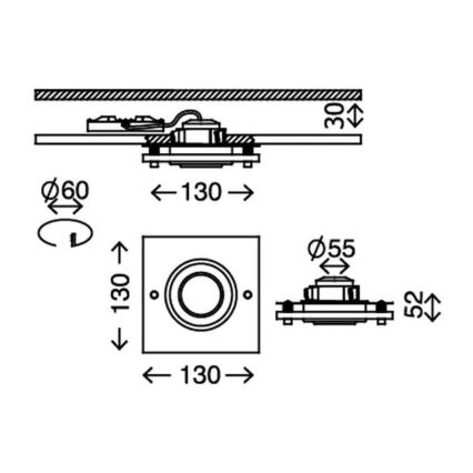 Briloner 7217-018 - LED-Badezimmer-Einbauleuchte ATTACH LED/5W/230V IP44 3000K eckig