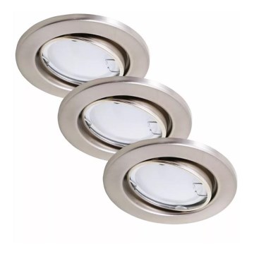 Briloner 7221-032 - SET 3x LED Badezimmer-Einbauleuchte 1xGU10/3W/230V IP23 matt Chrom