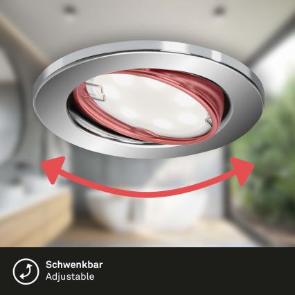 Briloner 7221-038 - SET 3x LED-Deckenleuchte fürs Badezimmer 1xGU10/3W/230V IP23 glänzendes Chrom