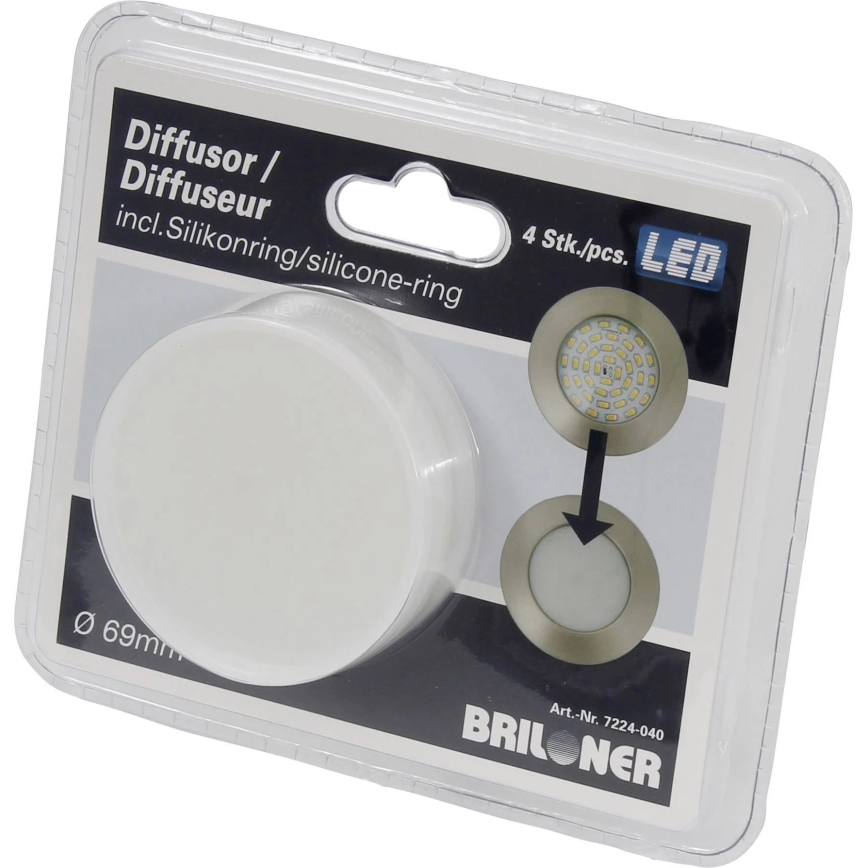 Briloner 7224-040 - SET 4x Diffusor für Einbauleuchten Ø 69 mm