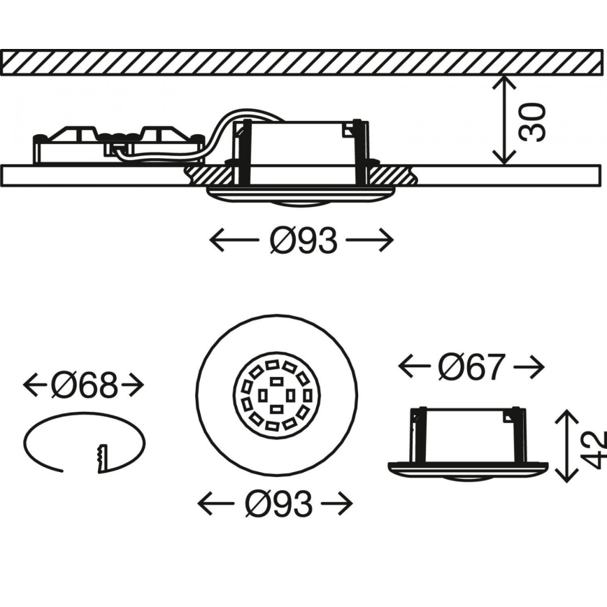 Briloner 7227-016 - LED-Einbauleuchte für Badezimmer LED/5W/230V IP65 weiß