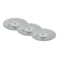 Briloner 7231-039 - 3er-Set dimmbare LED-Einbauleuchten für das Badezimmer LED/5,5W/230V IP44 matt-chrom