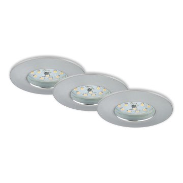 Briloner 7231-039 - 3er-Set dimmbare LED-Einbauleuchten für das Badezimmer LED/5,5W/230V IP44 matt-chrom
