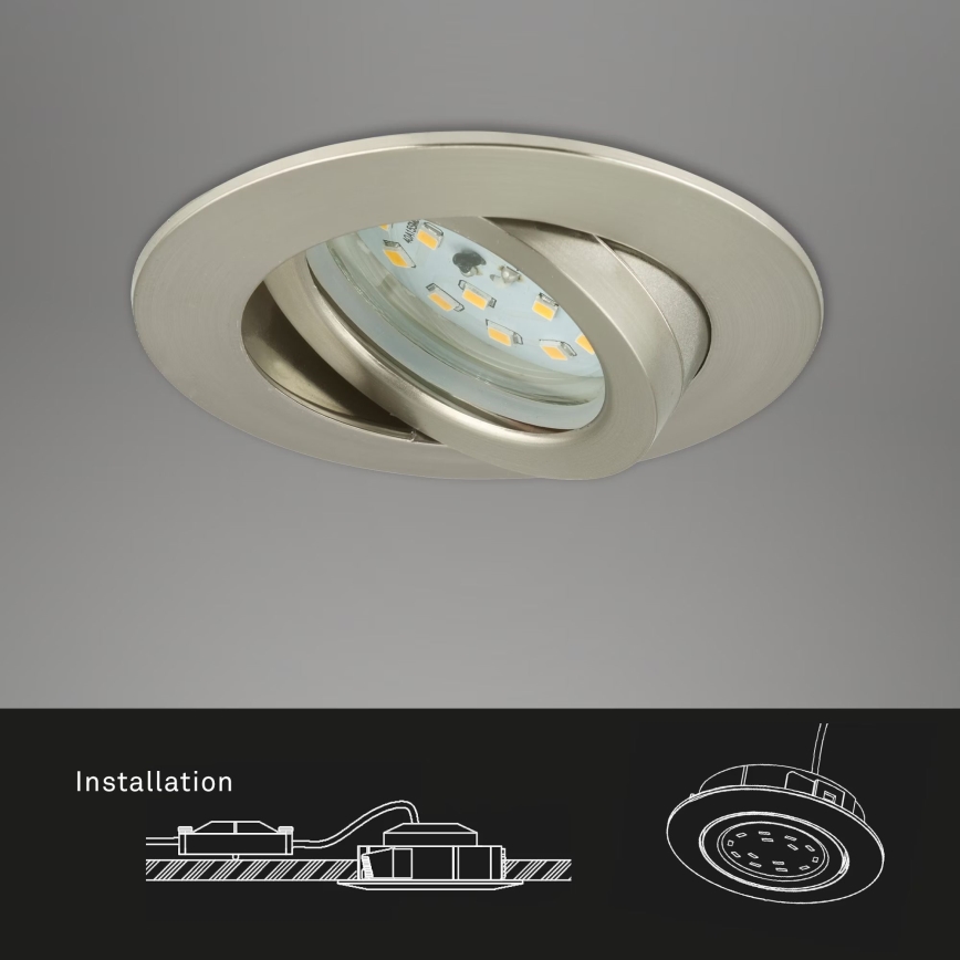 Briloner 7232-032 - 3er-Set dimmbare LED-Einbauleuchten für Badezimmer ATTACH LED/5,5W/230V IP23