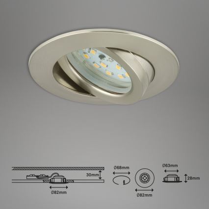 Briloner 7232-032 - 3er-Set dimmbare LED-Einbauleuchten für Badezimmer ATTACH LED/5,5W/230V IP23