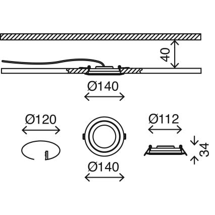 Briloner 7285-016 - LED-Einbauleuchte für das Badezimmer LED/6,4W/230V IP23