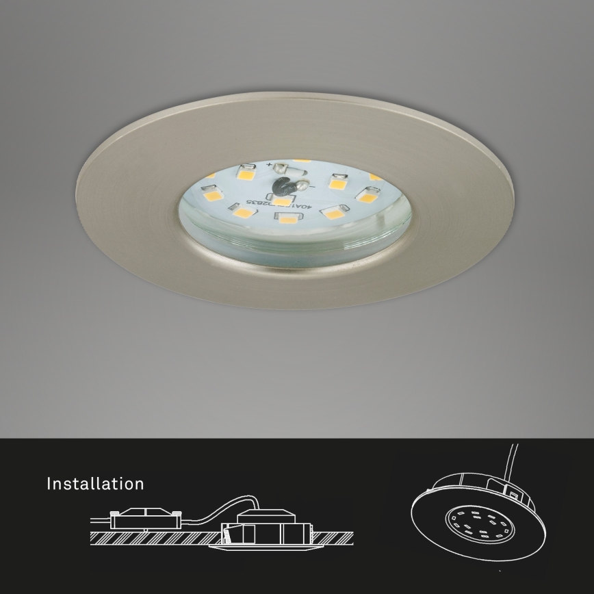 Briloner 7295-012 - LED dimmbare Badezimmer-Einbauleuchte ATTACH LED/6,5W/230V IP44